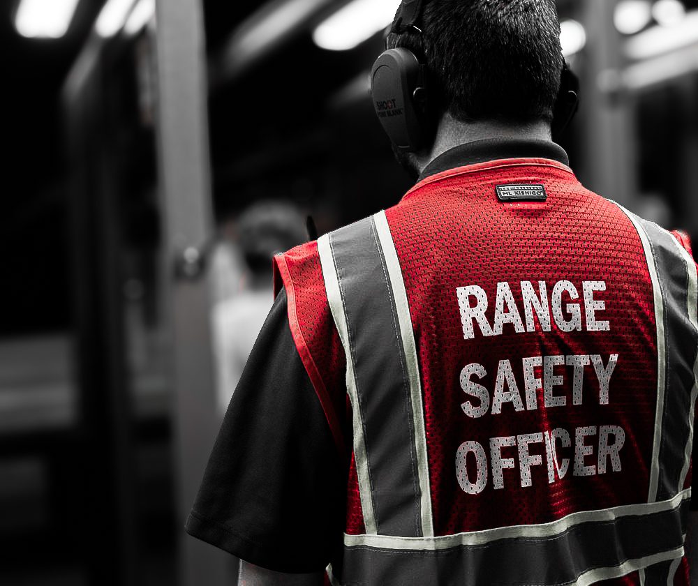 Range-Safety-Officer Range safety officer vigilantly watching over the gun range.